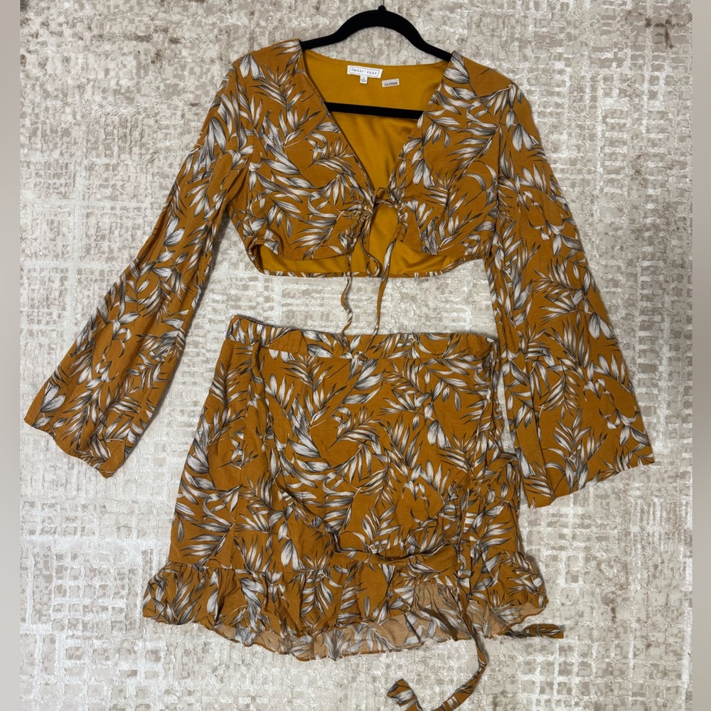 Mustard Floral Two-Piece Set
